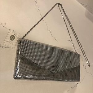 Jessica McClintock Silver Metal Mesh Clutch NWT